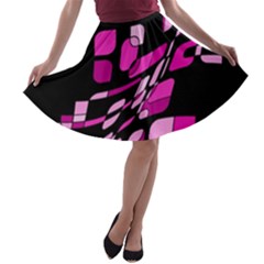 Purple Abstraction A-line Skater Skirt