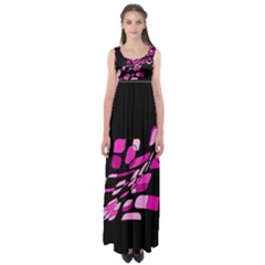 Purple Abstraction Empire Waist Maxi Dress