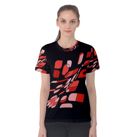 Orange Abstraction Women s Cotton Tee by Valentinaart