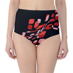 Orange Abstraction High-waist Bikini Bottoms by Valentinaart