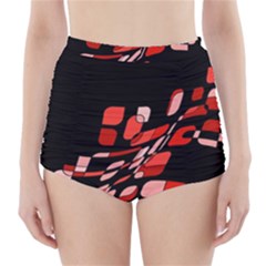 Orange Abstraction High-waisted Bikini Bottoms