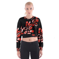 Orange Abstraction Women s Cropped Sweatshirt