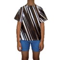 Black Brown And White Camo Streaks Kid s Short Sleeve Swimwear View1