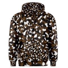 Black Brown And White Camo Streaks Men s Zipper Hoodie