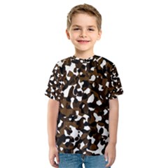 Black Brown And White Camo Streaks Kid s Sport Mesh Tee