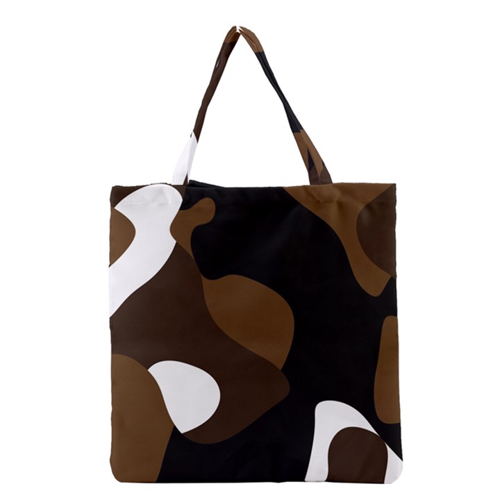 Black Brown And White Abstract 3 Grocery Tote Bag