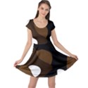 Black Brown And White Abstract 3 Cap Sleeve Dresses View1