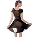 Black Brown And White Abstract 3 Cap Sleeve Dresses View2