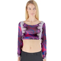 Liquid Roses Long Sleeve Crop Top