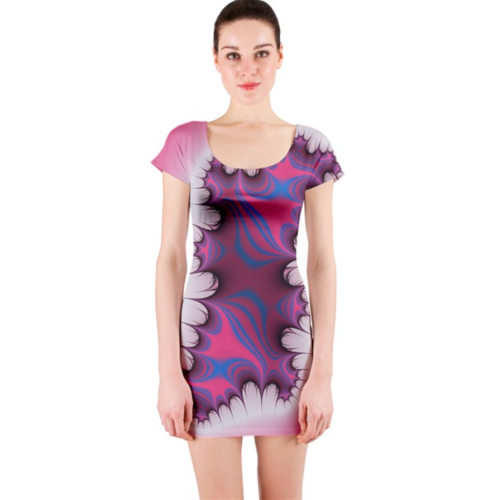 Liquid Roses Short Sleeve Bodycon Dress