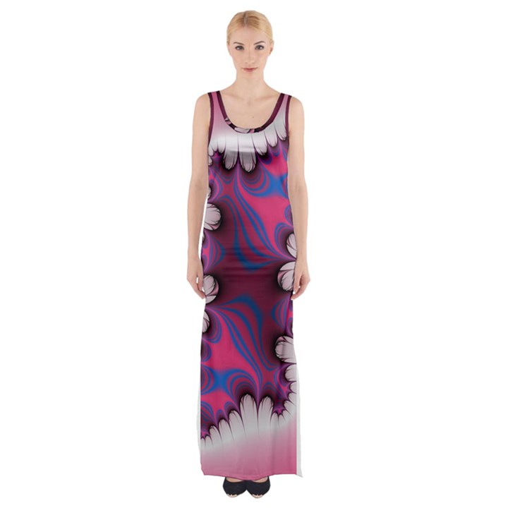 Liquid Roses Maxi Thigh Split Dress