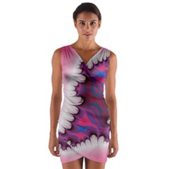 Liquid Roses Wrap Front Bodycon Dress