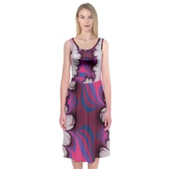 Liquid Roses Midi Sleeveless Dress