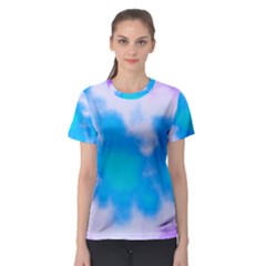 Blue And Purple Clouds Women s Sport Mesh Tee