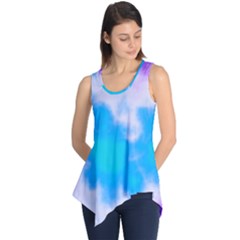 Blue And Purple Clouds Sleeveless Tunic