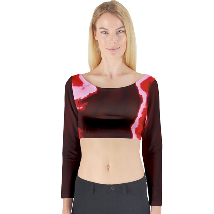 crimson sky Long Sleeve Crop Top