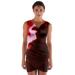 Crimson Sky Wrap Front Bodycon Dress