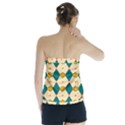 Blue yellow rhombus pattern                  Strapless Top View2