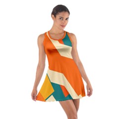 Shapes In Retro Colors                                                                                  Cotton Racerback Dress