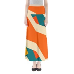 Shapes In Retro Colors                                    Women s Maxi Skirt