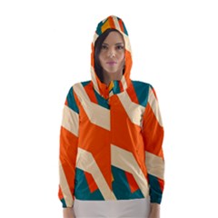 Shapes In Retro Colors                                                                                  Hooded Wind Breaker (women)