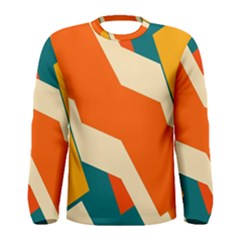 Shapes In Retro Colors                                                                                  Men Long Sleeve T-shirt by LalyLauraFLM