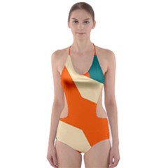 Shapes In Retro Colors                                                                                  Cut-out One Piece Swimsuit