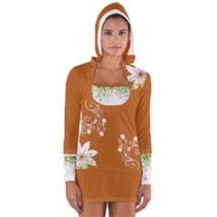 Carrot Flowers Women s Long Sleeve Hooded T-shirt