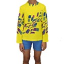 Yellow abstraction Kid s Long Sleeve Swimwear View1