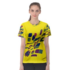 Yellow Abstraction Women s Sport Mesh Tee