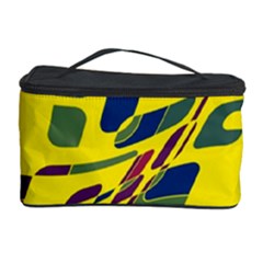 Yellow Abstraction Cosmetic Storage Case by Valentinaart