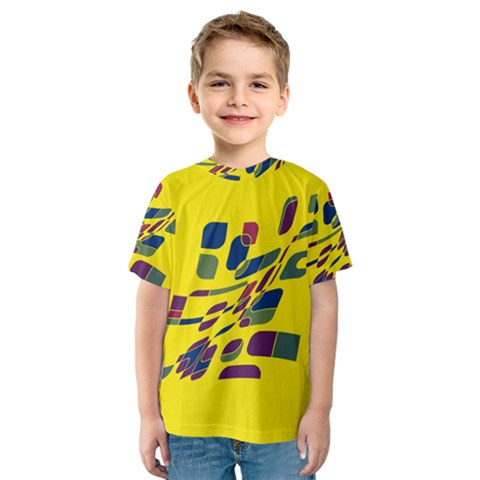 Yellow Abstraction Kid s Sport Mesh Tee by Valentinaart