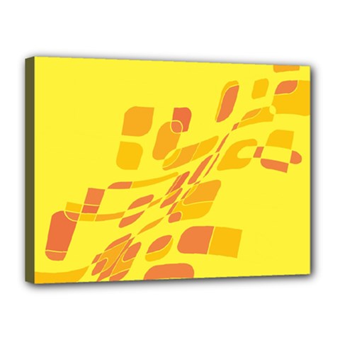 Yellow Abstraction Canvas 16  X 12  by Valentinaart