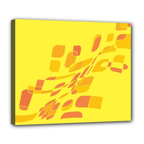 Yellow Abstraction Deluxe Canvas 24  X 20   by Valentinaart