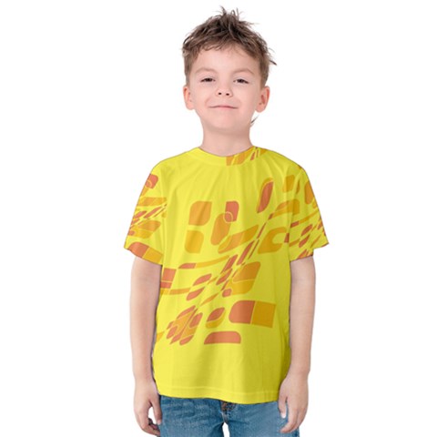 Yellow Abstraction Kid s Cotton Tee by Valentinaart