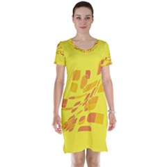 Yellow Abstraction Short Sleeve Nightdress