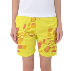 Yellow Abstraction Women s Basketball Shorts by Valentinaart