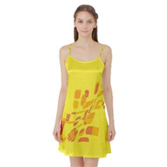 Yellow Abstraction Satin Night Slip