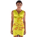 Yellow abstraction Wrap Front Bodycon Dress View1