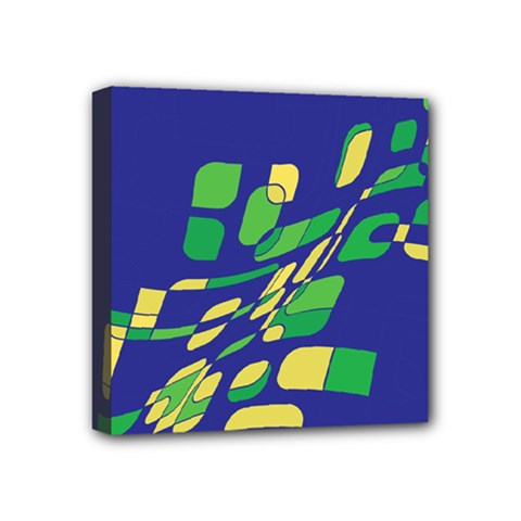 Blue Abstraction Mini Canvas 4  X 4 