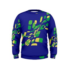 Blue Abstraction Kids  Sweatshirt by Valentinaart