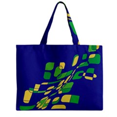 Blue Abstraction Zipper Mini Tote Bag