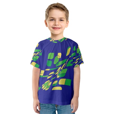 Blue Abstraction Kid s Sport Mesh Tee by Valentinaart