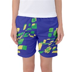 Blue Abstraction Women s Basketball Shorts