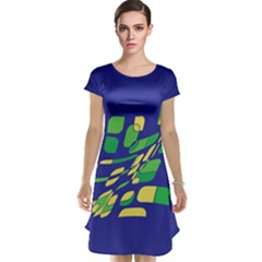 Blue Abstraction Cap Sleeve Nightdress