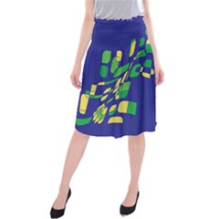 Blue Abstraction Midi Beach Skirt