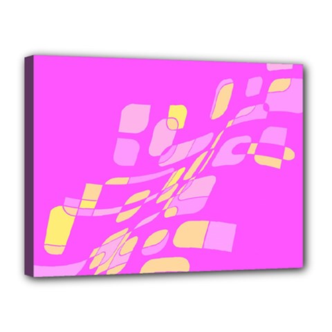 Pink Abstraction Canvas 16  X 12  by Valentinaart