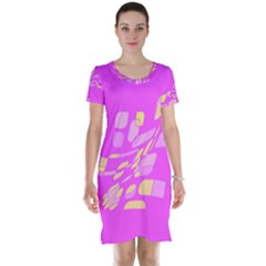 Pink Abstraction Short Sleeve Nightdress