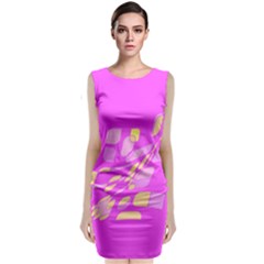 Pink Abstraction Classic Sleeveless Midi Dress by Valentinaart