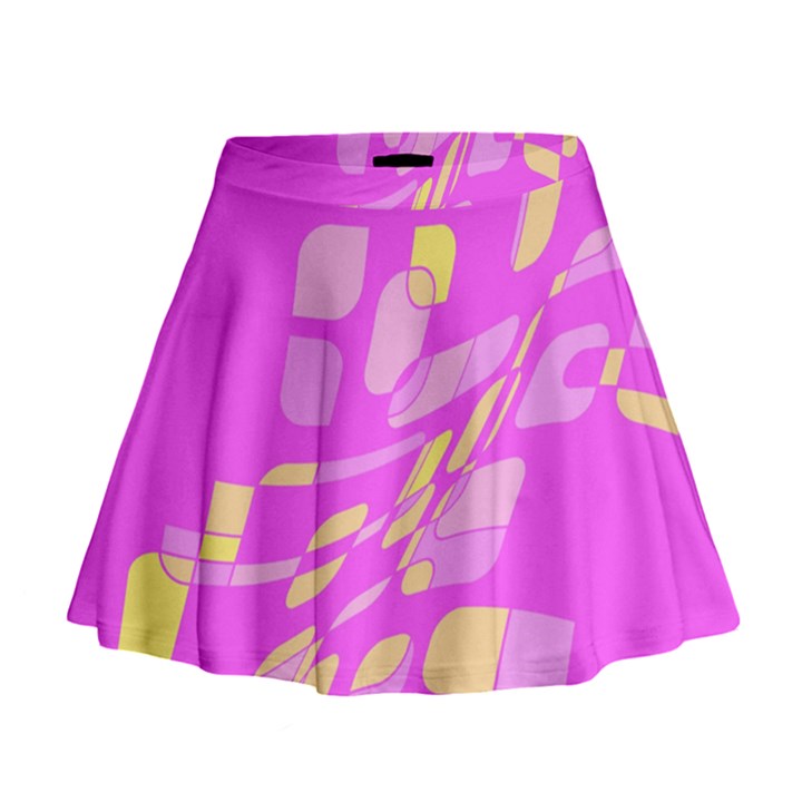 Pink abstraction Mini Flare Skirt